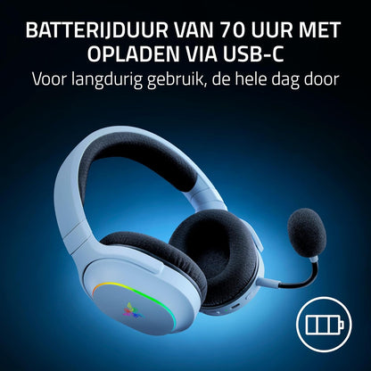 Razer Barracuda X Chroma - Wireless Multi-Platform Gaming Headset with 6 Zone Chroma RGB (SmartSwitch Hyperspeed & Bluetooth, 40mm Drivers, Detachable HyperClear Cardioid Mic) White