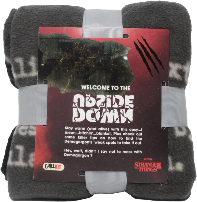 Neamedia Icons Netflix Chill Kit - Stranger Things, Official license, Fleece blanket, Collectible figurine, Stainless steel water bottle, Stickers board, gift idea for geeks and fans, christmas