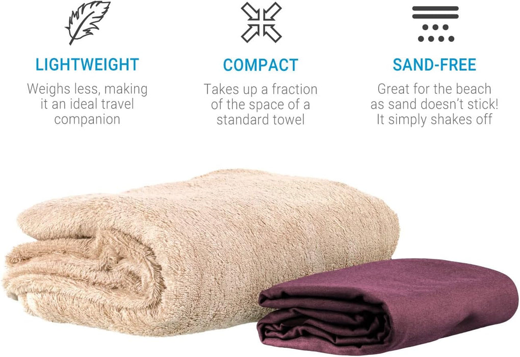 Lifeventure Recycled SoftFibre Travel Towel | Compact, Lightweight Quick-Dry Sports & Beach Towel, Sand-Free Design