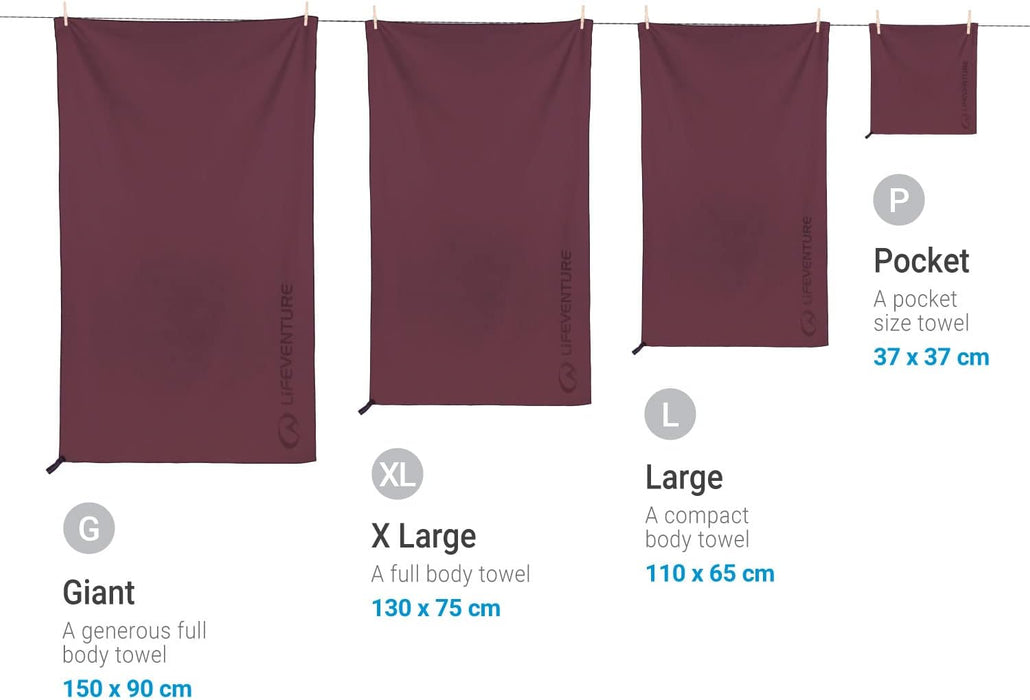 Lifeventure Recycled SoftFibre Travel Towel | Compact, Lightweight Quick-Dry Sports & Beach Towel, Sand-Free Design