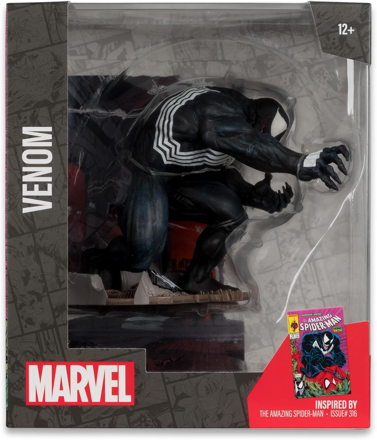 McFarlane Toys - Marvel Venom Sammlerstück im Maßstab 1:10 mit Szene (The Amazing Spider-Man #316