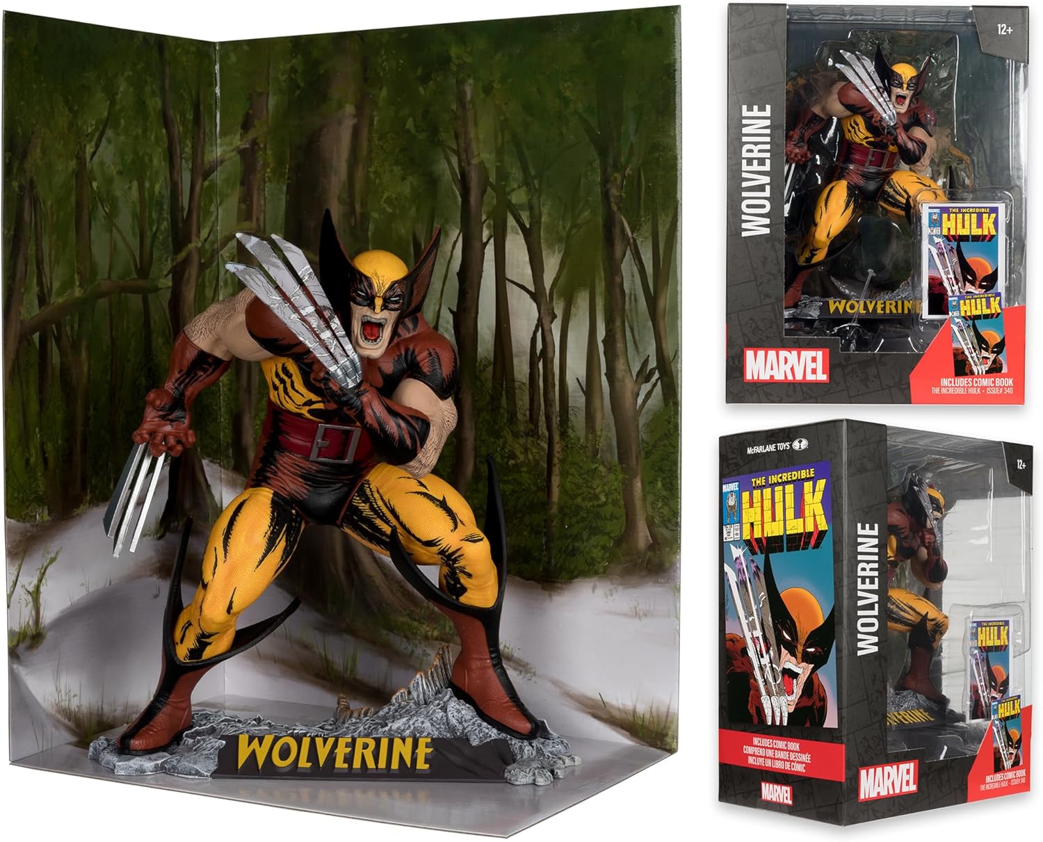 McFarlane Marvel Wolverine 1:6th Scale Collectible with Scene (The Incredible Hulk #340) Toys