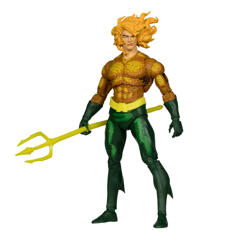 McFarlane Toys - DC Multiverse Aquaman (Justice League Task Force) Figura Build-A de 7 pulgadas