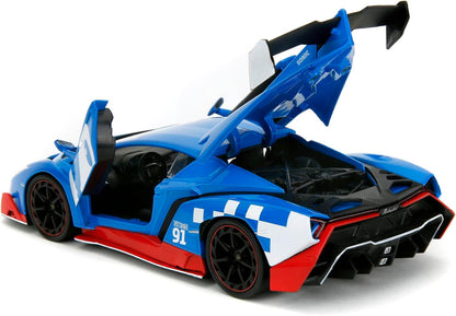 Jada 253255082 Sonic Lamborghini Veneno 1:24 + pers, Blue