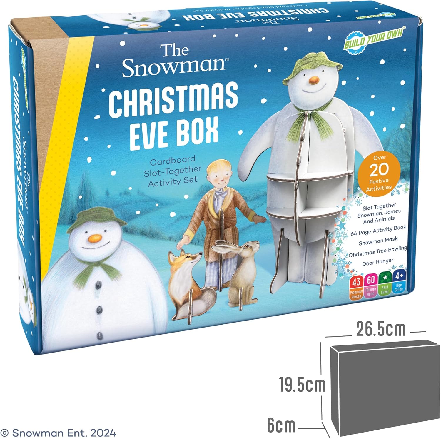 Build Your Own The Snowman™ Christmas Eve Box - Includes Snowman Kit, Activity Book, Door Hanger, Face Mask & Skittle Game - Ages 4+