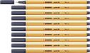 Stabilo Fineliner point 88 - Confezione da 10 - Grigio di Payne