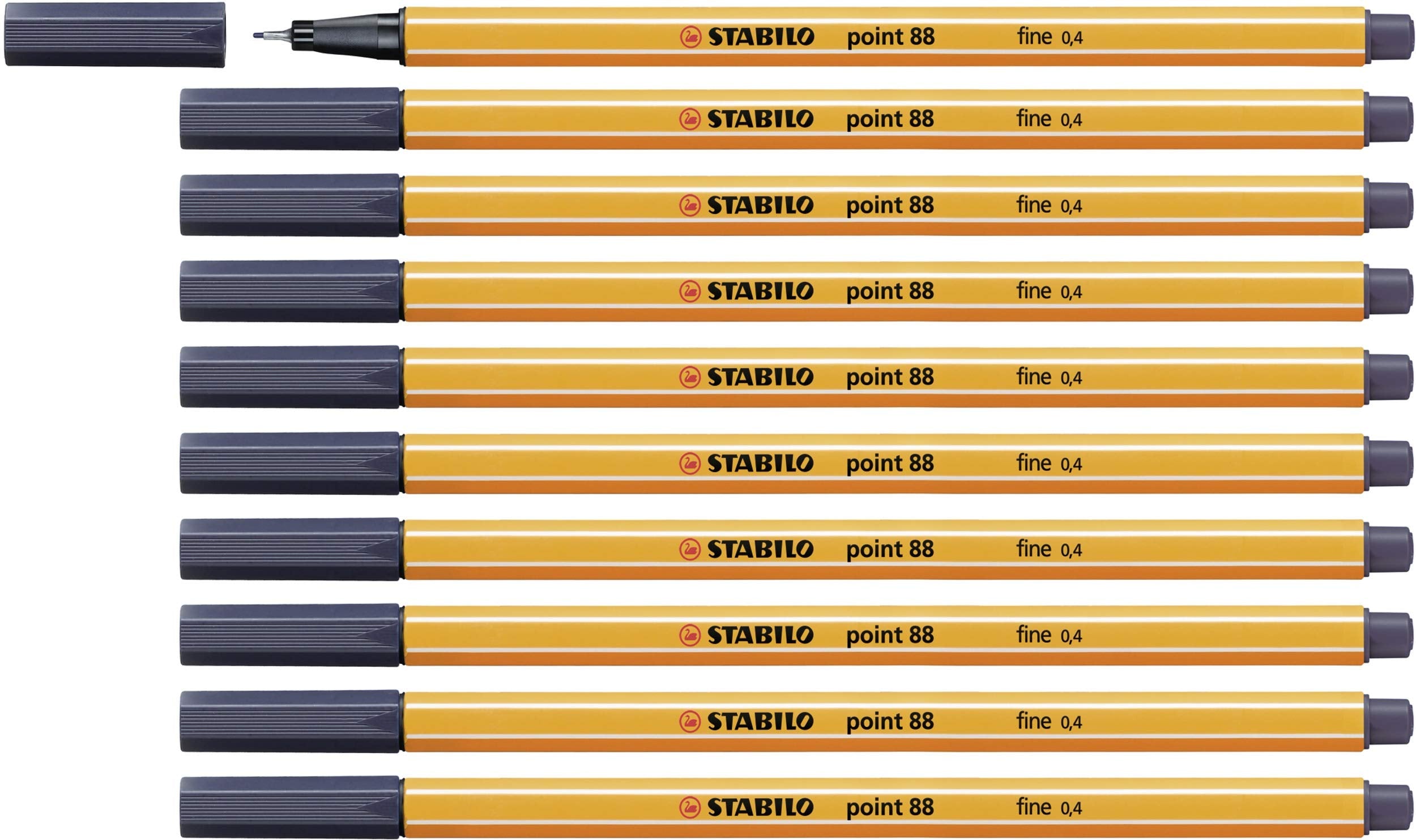 Stabilo Fineliner point 88 - Confezione da 10 - Grigio di Payne