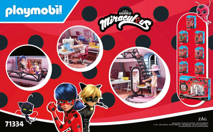 PLAYMOBIL Miraculous 71334 Miraculous: Marinettes Loft, bunter Spielspaß inklusive Marinette, Manon und Zubehör, Abenteuer mit Ladybug, detailreiches Spielzeug für Kinder ab 4 Jahren