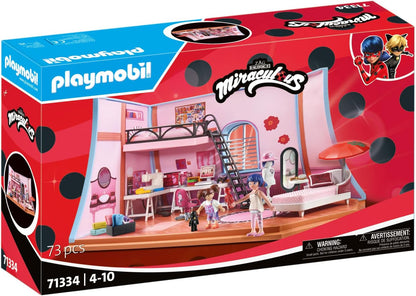 PLAYMOBIL Miraculous 71334 Miraculous: Marinettes Loft, bunter Spielspaß inklusive Marinette, Manon und Zubehör, Abenteuer mit Ladybug, detailreiches Spielzeug für Kinder ab 4 Jahren