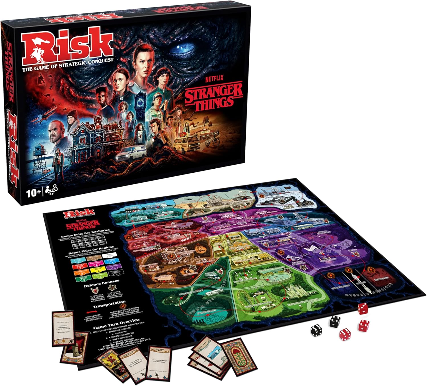 Stranger Things RISK Board Game Familiy Game Strategy Game use tactics, diplomacy, and resources 2–5 players and makes a great gift for fans aged 15 and up
