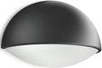 This half-moon Philips myGarden Dust LED wall light in aluminium finished in anthracite creates a subtle silhouette on your outdoor