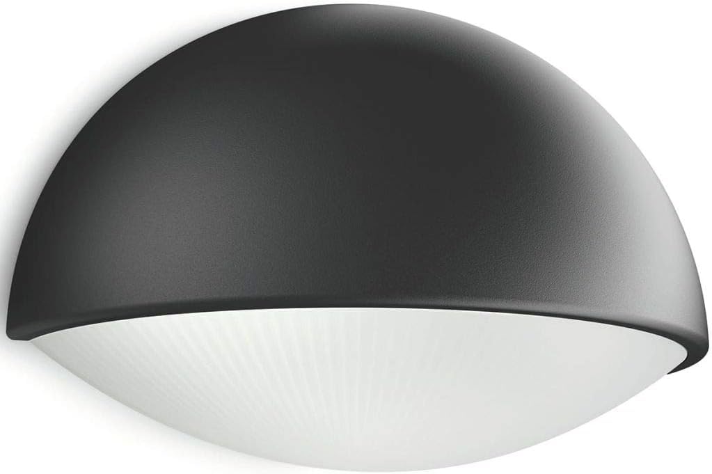 This half-moon Philips myGarden Dust LED wall light in aluminium finished in anthracite creates a subtle silhouette on your outdoor