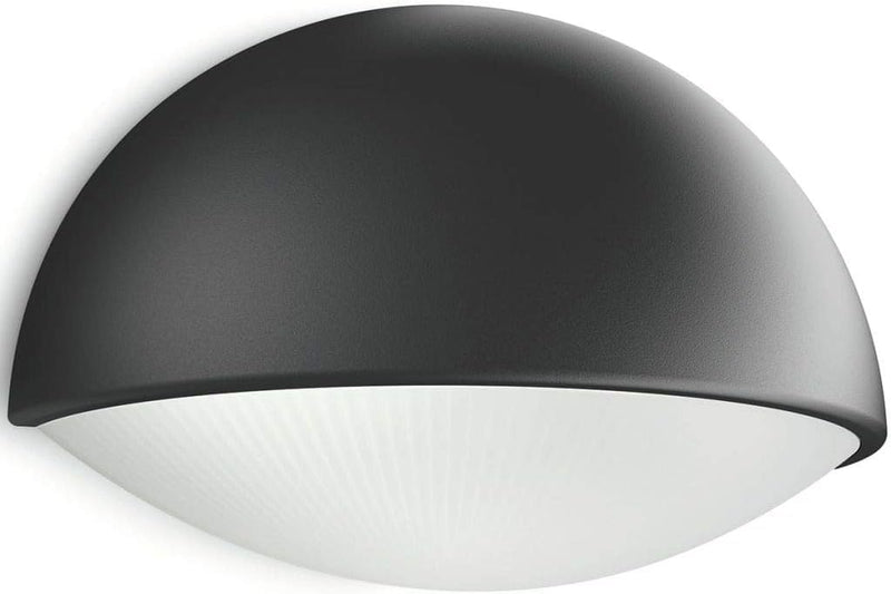 This half-moon Philips myGarden Dust LED wall light in aluminium finished in anthracite creates a subtle silhouette on your outdoor