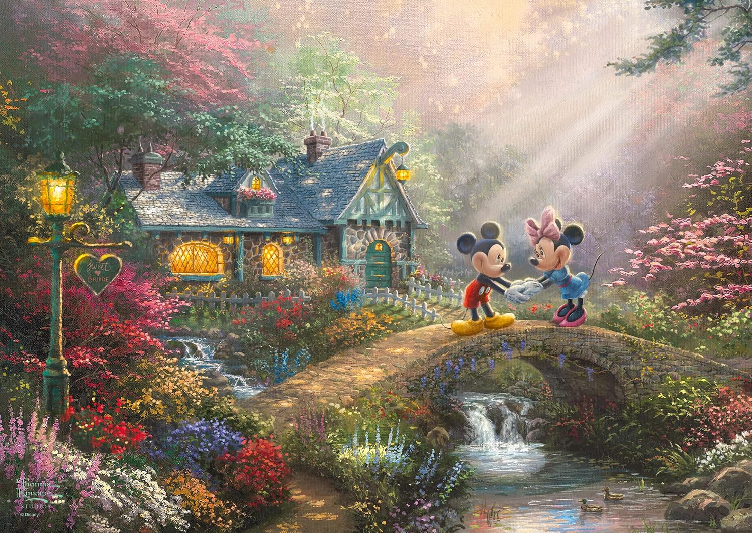 Schmidt Spiele 59928 Thomas Kinkade, Disney, Mickey & Minnie in Hawaii, 500 Pieces Puzzle in a Nostalgia Tin, Colourful