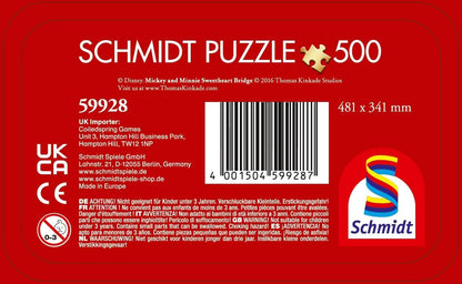 Schmidt Spiele 59928 Thomas Kinkade, Disney, Mickey & Minnie in Hawaii, 500 Pieces Puzzle in a Nostalgia Tin, Colourful