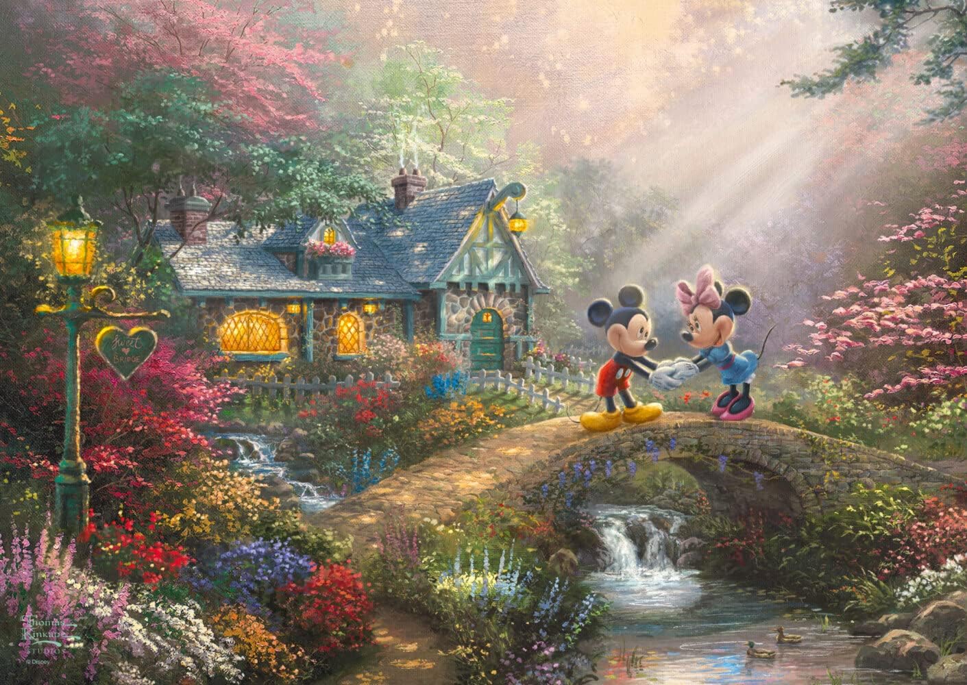 Schmidt Spiele 59928 Thomas Kinkade, Disney, Mickey & Minnie in Hawaii, 500 Pieces Puzzle in a Nostalgia Tin, Colourful