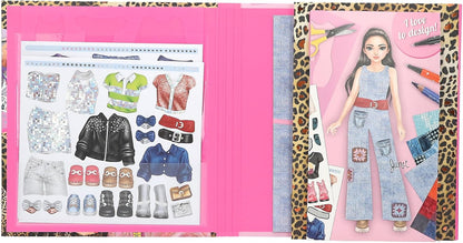 Depesche 13345 Creëer je TOPModel - Kleurboek Design Studio, met 30 pagina's voor het ontwerpen van modelmotieven, incl. stickers, sjabloon en nog veel meer.