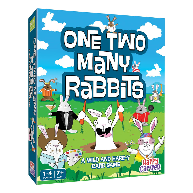 Happy Camper - One Two Many Rabbits - A Wild & Harey Card Game | Quick to Learn, Easy to Teach | Great Math Game | Perfect for Family Game Night | 1-4 Players, Ages 7+