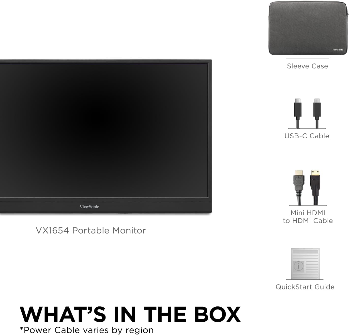 Viewsonic Vx1654 - Led Monitor - Gaming - 16`` (15.6`` Viewable) - Portable - 1920 X 1080 Full Hd (1080P) @ 144 Hz - 250 C