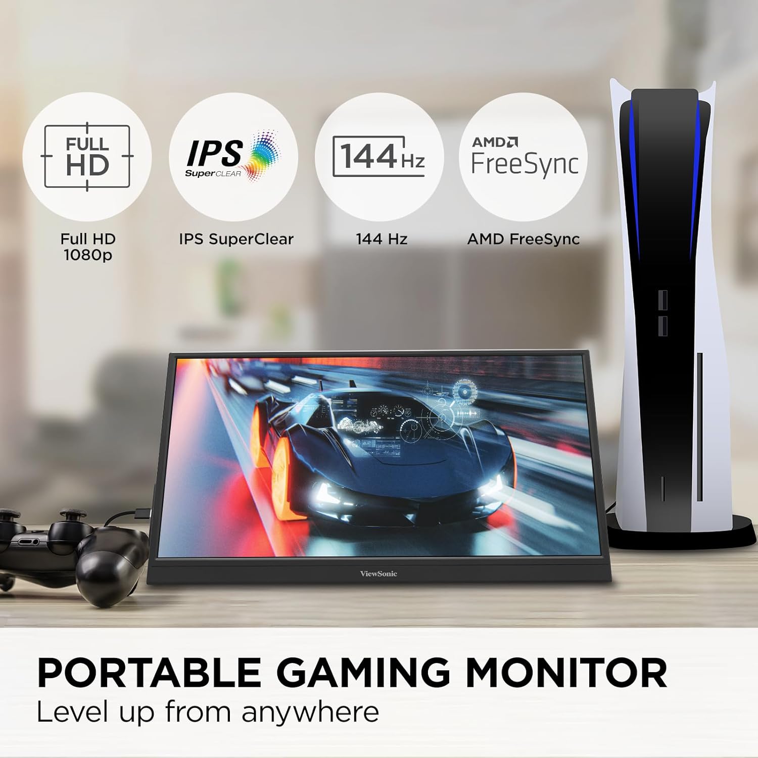 Viewsonic Vx1654 - Led Monitor - Gaming - 16`` (15.6`` Viewable) - Portable - 1920 X 1080 Full Hd (1080P) @ 144 Hz - 250 C