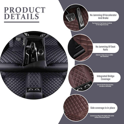 JRZCXGZX Customized Car Floor Mats for Peugeot 308 2016 2017 2018 2019 (RHD) Leather Full Coverage Pads Carpets Protection Car Mat Non-Slip All Weather Floor Liners,Black Style