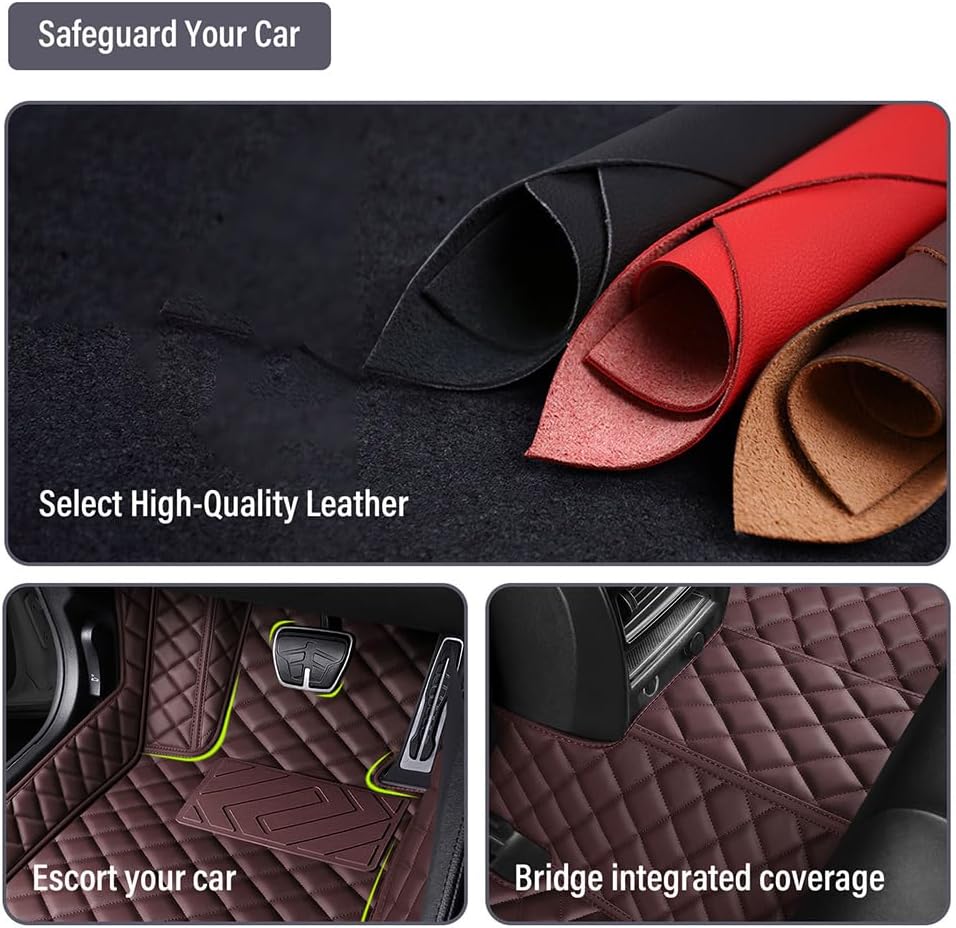 JRZCXGZX Customized Car Floor Mats for Peugeot 308 2016 2017 2018 2019 (RHD) Leather Full Coverage Pads Carpets Protection Car Mat Non-Slip All Weather Floor Liners,Black Style