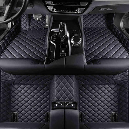 JRZCXGZX Customized Car Floor Mats for Peugeot 308 2016 2017 2018 2019 (RHD) Leather Full Coverage Pads Carpets Protection Car Mat Non-Slip All Weather Floor Liners,Black Style