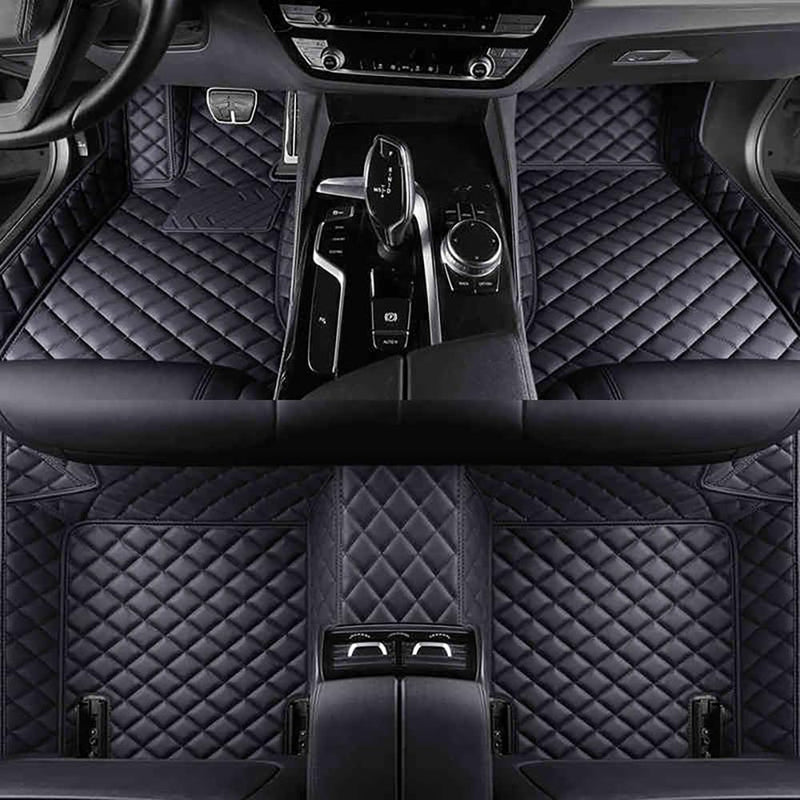 JRZCXGZX Customized Car Floor Mats for Peugeot 308 2016 2017 2018 2019 (RHD) Leather Full Coverage Pads Carpets Protection Car Mat Non-Slip All Weather Floor Liners,Black Style