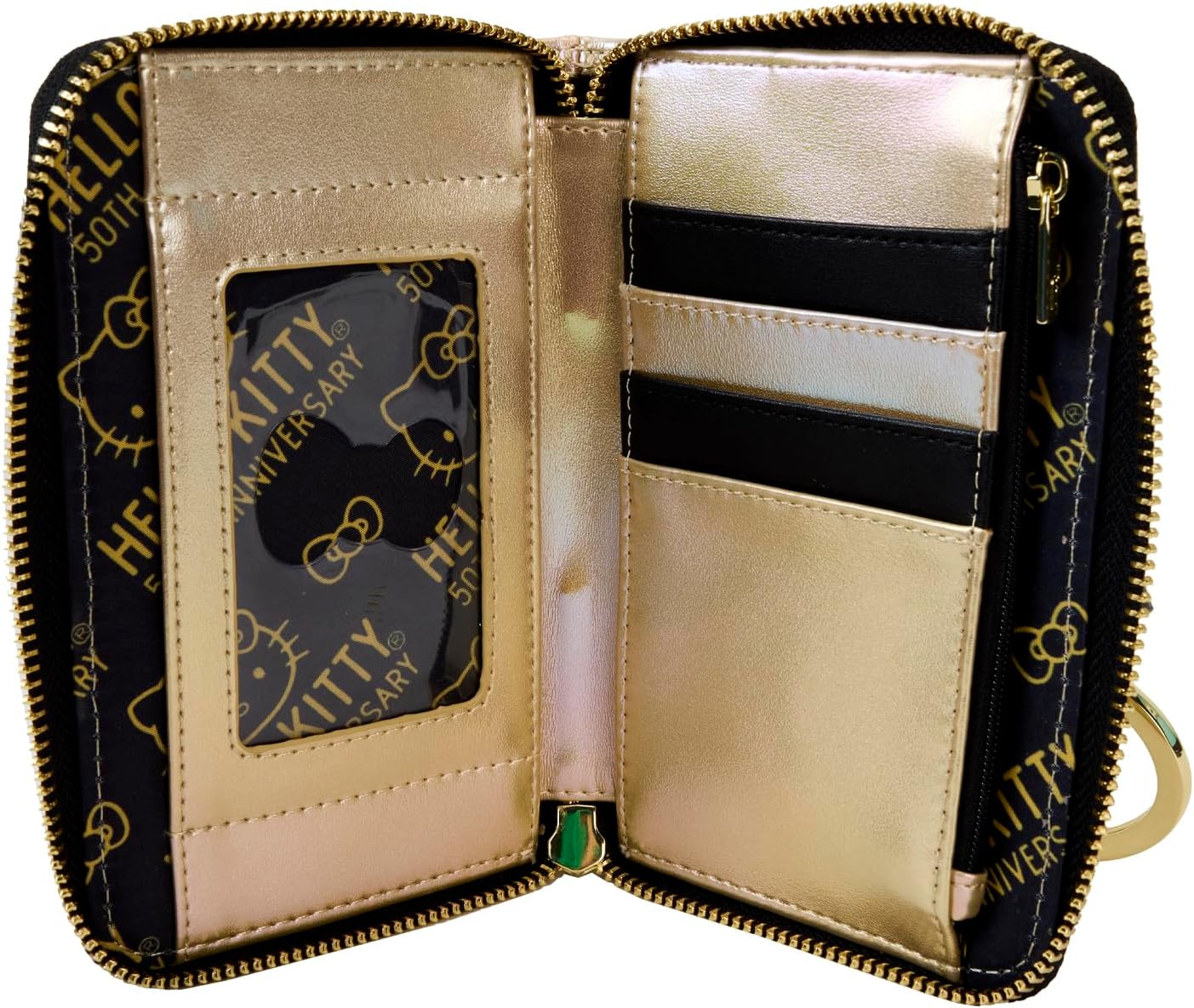 Loungefly Sanrio 50th Anniversary Gold Zip Around Wallet