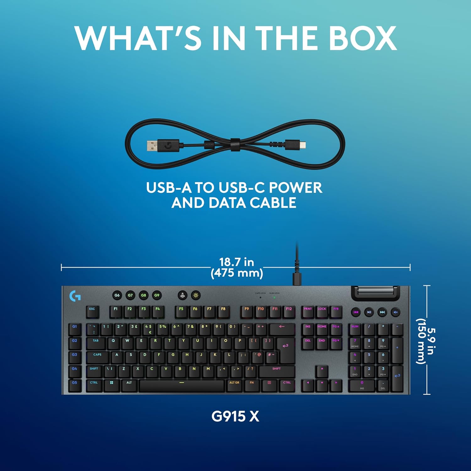 G915 Low Profile Wired Keyboard - BLACK