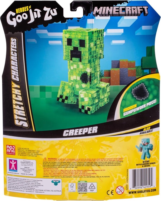 Heroes of Goo Jit Zu Minecraft Stretchy Characters, Creeper, Super Crunchy Goo Filling With Hidden Gunpowder Piece Inside