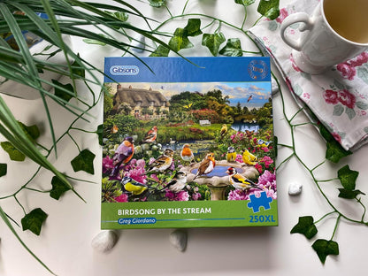 Birdsong by the Stream | 1000 Piece Jigsaw Puzzle | British Garden Birds | Sustainable Jigsaw Puzzle for Adults | Premium 100% Recycled Board | Great Gift for Adults | Gibsons Games