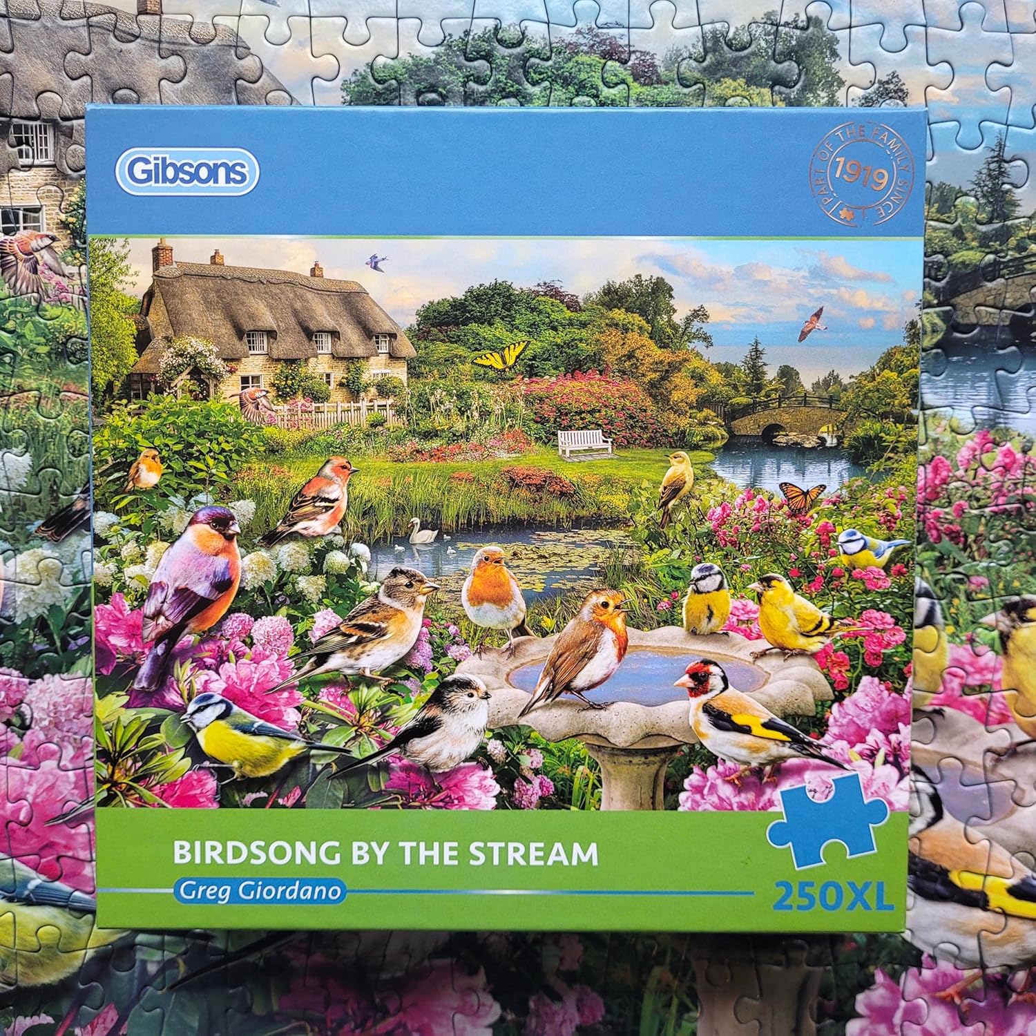 Birdsong by the Stream | 1000 Piece Jigsaw Puzzle | British Garden Birds | Sustainable Jigsaw Puzzle for Adults | Premium 100% Recycled Board | Great Gift for Adults | Gibsons Games