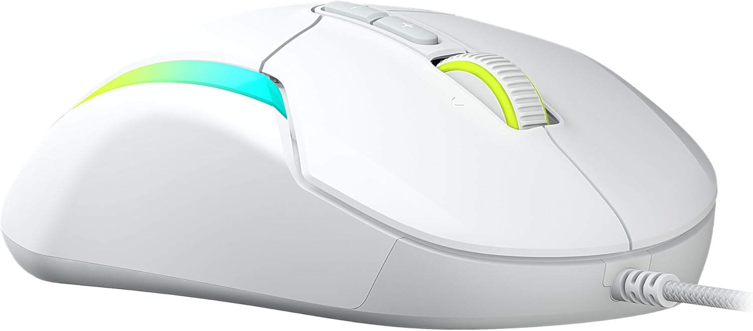 Turtle Beach Kone II – Draadloze Ergonomische RGB-Gamingmuis, Optische Sensor van 26K DPI, 23 Aanpasbare Invoerfuncties, 4D-Scrolwiel, Glijvakken van puur PTFE - Arctic White