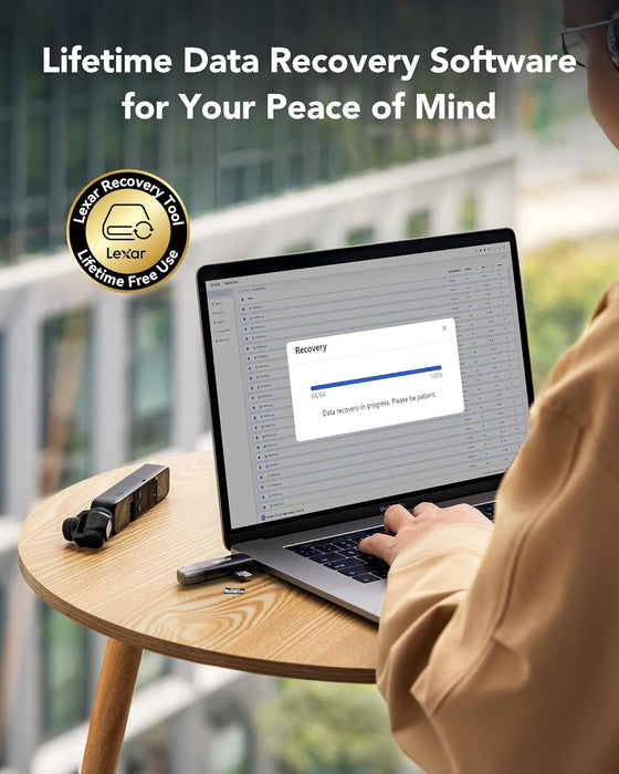 Lexar Silver Plus Micro SD-kaart, 64 GB, Microsdxc TF-kaart tot 205 MB/s lezen, 100 MB/s schrijven, Micro SD geheugenkaart + adapter, A2, U3, Klasse 10, V30, Full HD en 4K UHD Video