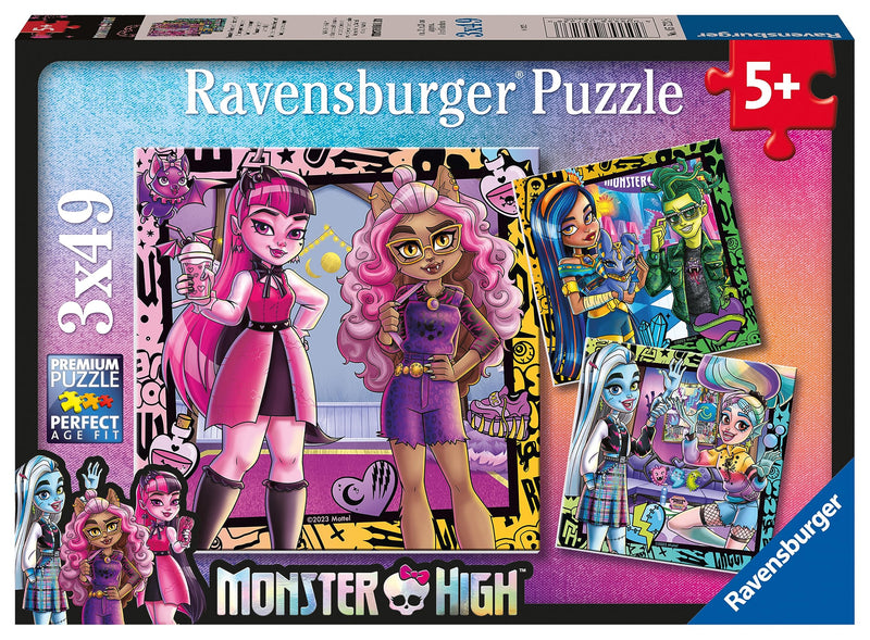 Ravensburger Monster High Toys - 3x 49 Piece Jigsaw Puzzles for Kids Age 5 Years Up
