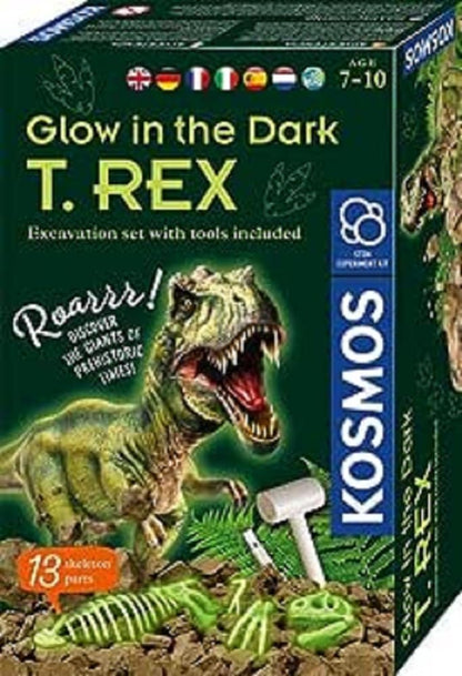 KOSMOS 617219 T-REX - Kit di sperimentazione per bambini dai 7 anni in su, dinosauri, fossili, scavo, tempo immemorabile, pensierino, regalo, istruzioni multilingue