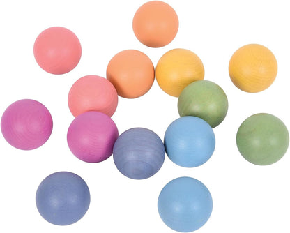 TickiT 73991 Rainbow Wooden Balls - Pack of 14