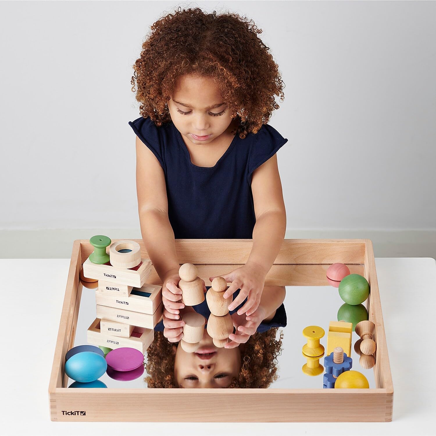 TickiT 73466 Wooden Mirror Tray