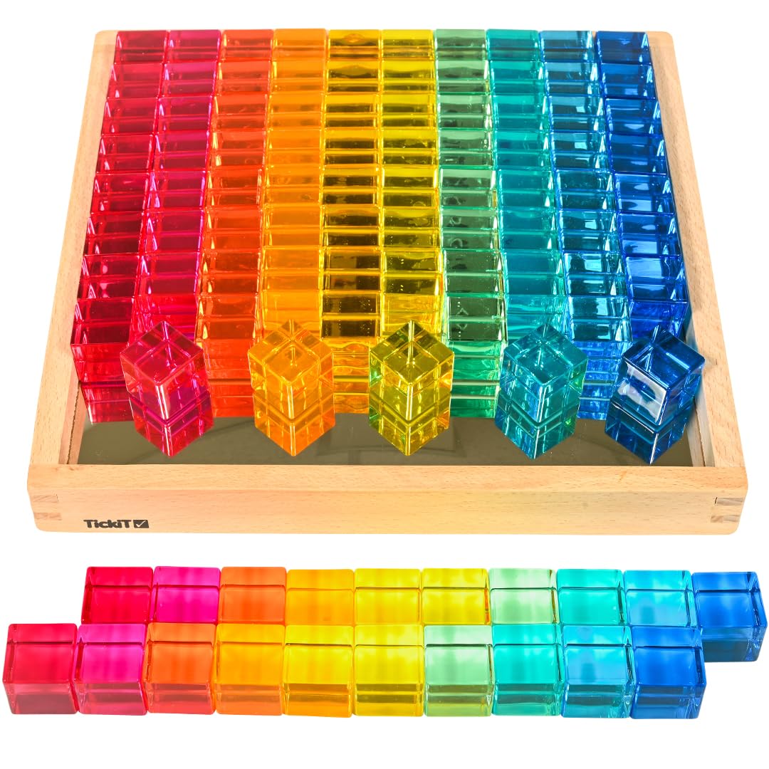 TickiT 73548 Gem Cube Spiegeltablett, M, Mehrere Farben, einschließlich Blau, Rot und Grün