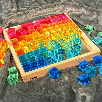 TickiT 73548 Gem Cube Spiegeltablett, M, Mehrere Farben, einschließlich Blau, Rot und Grün