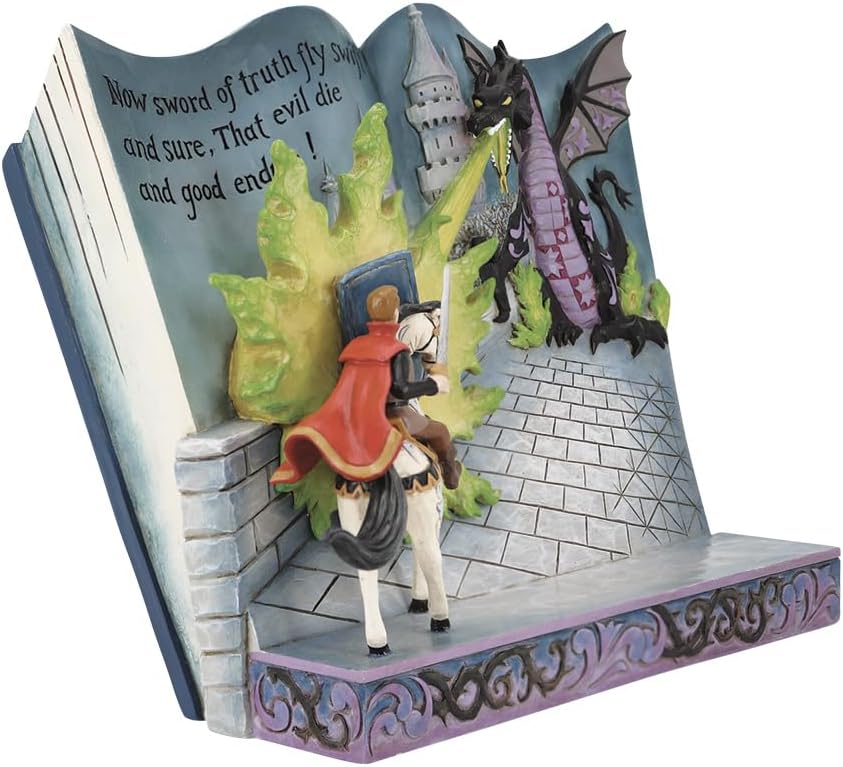 Jim Shore Enesco Dianey Traditions 6013068 Prince Philip and Dragon Storybook Figurine 6.5"