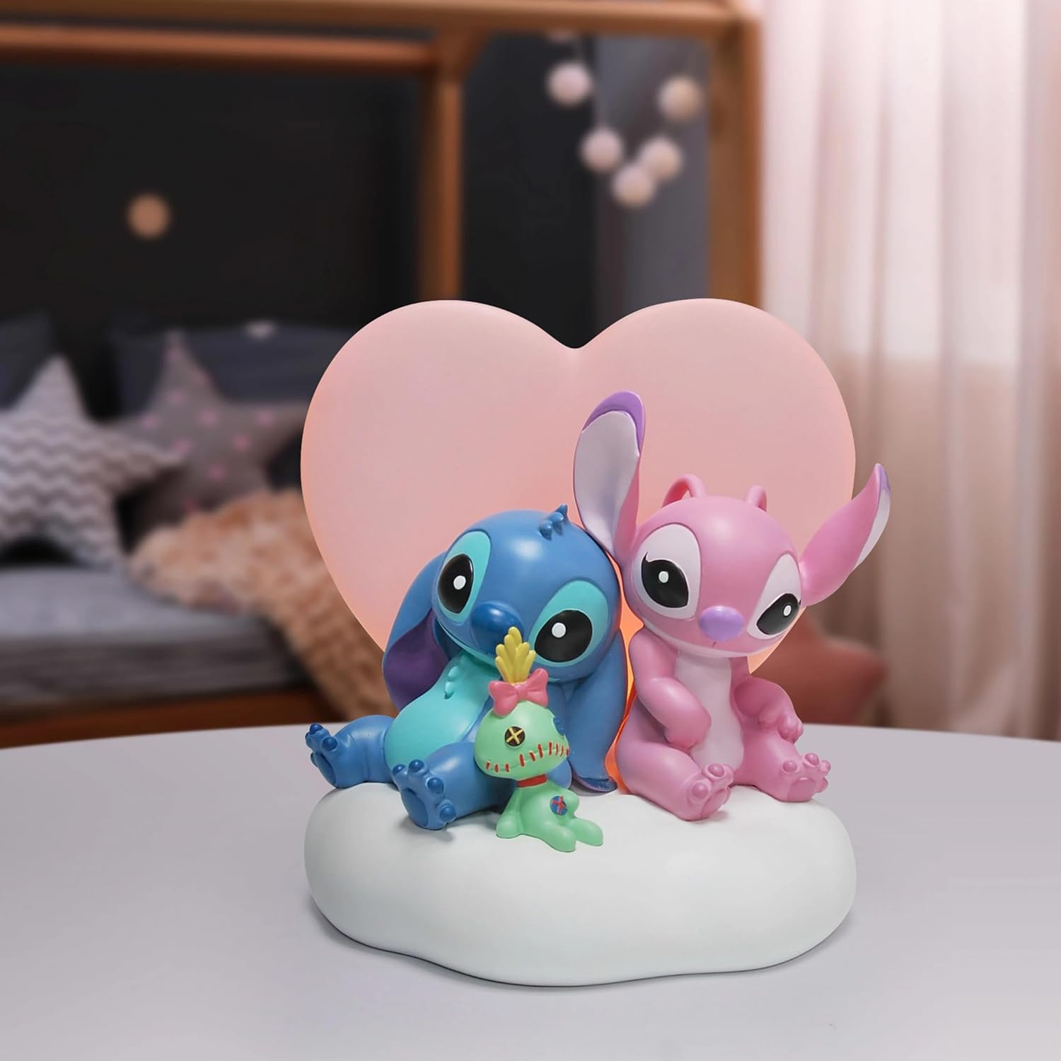 Lampada Disney Stitch E Angel Con Cuore