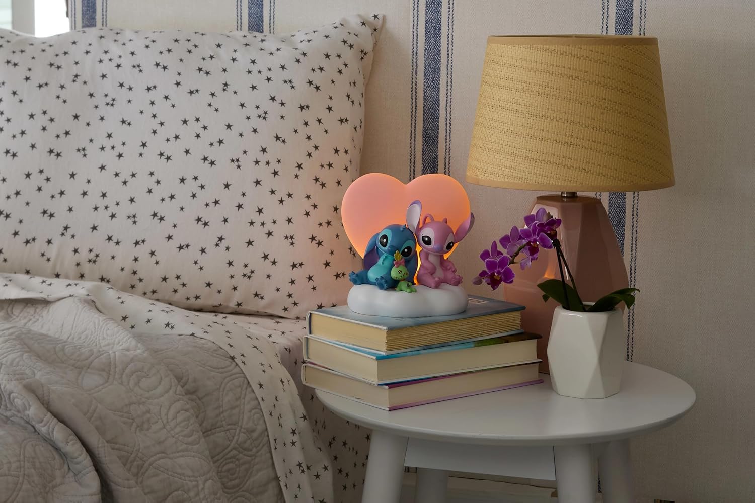 Lampada Disney Stitch E Angel Con Cuore