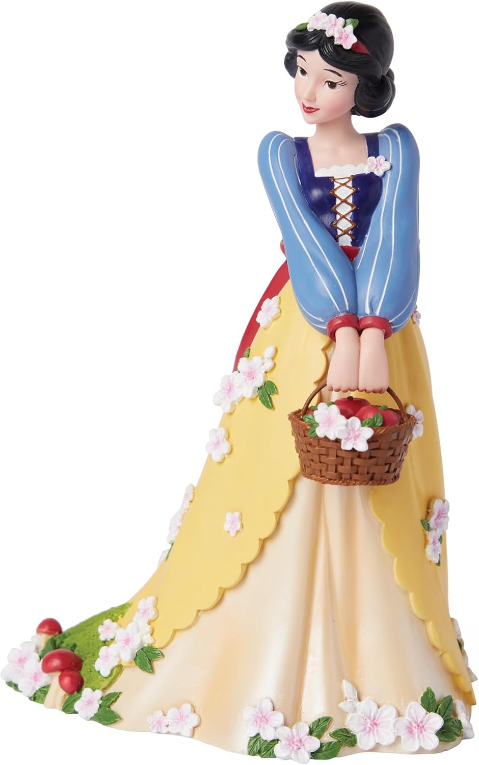 Enesco Disney Showcase, statuetta botanica di Biancaneve che tiene un cesto di mele, 20 cm, multicolore