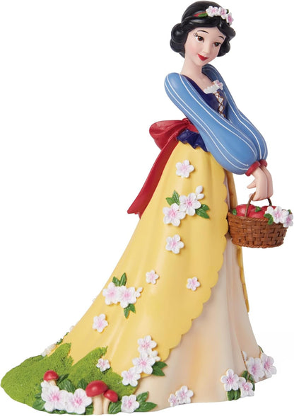 Enesco Disney Showcase, statuetta botanica di Biancaneve che tiene un cesto di mele, 20 cm, multicolore