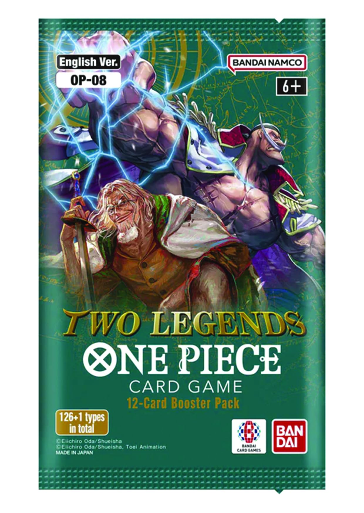 One Piece Two Legends Card Game OP-08, English Version, 12-Card Booster Pack, Bandai Namco