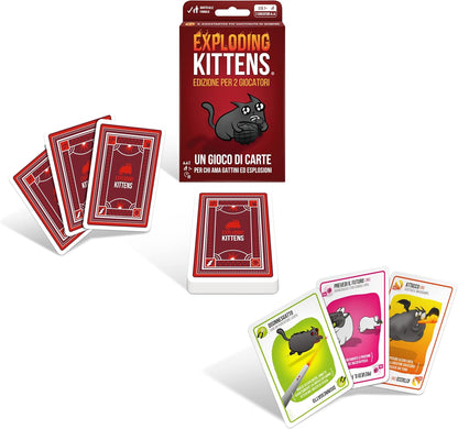 Asmodee Exploding Kittens, Edizione per 2 Giocatori, Gioco da Tavolo, 7+ Anni, Edizione in Italiano