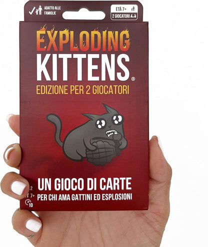 Asmodee Exploding Kittens, Edizione per 2 Giocatori, Gioco da Tavolo, 7+ Anni, Edizione in Italiano