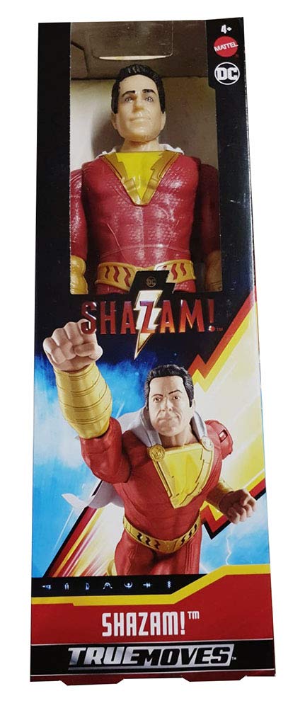 Mattel - DC Superhéroe Shazam! Figura de acción móvil True Moves de 30 cm para Que los niños coleccionen y jueguen